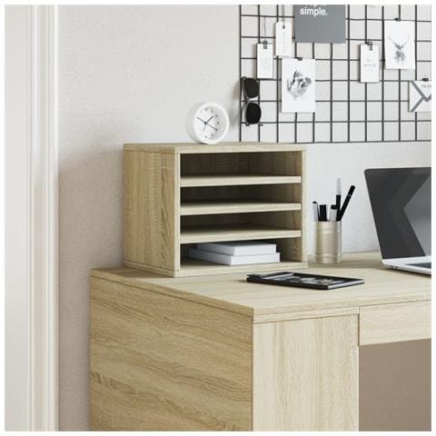 Organizer Scrivania Rovere Sonoma 36x26x29,5 Legno Multistrato - Foto 3