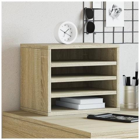 Organizer Scrivania Rovere Sonoma 36x26x29,5 Legno Multistrato - Foto 1