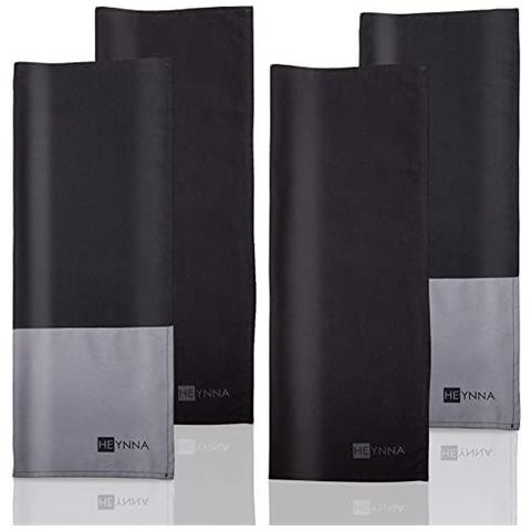 Set Di 4 Panni Eleganti In Cotone 2x Grigio 2x Nero - Foto 2