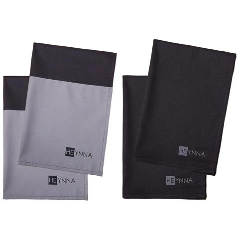 Set Di 4 Panni Eleganti In Cotone 2x Grigio 2x Nero - Foto 1