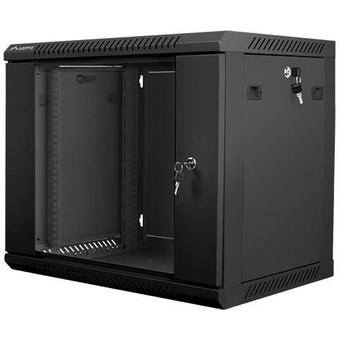 Armadio Rack 9U 19" da Parete WF01-6409-10B in Acciaio e Vetro Temperato 60 x51 cm Colore Nero - Foto 1