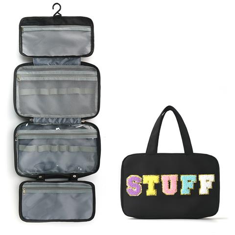 Borsa Da Toilette Da Appendere Per Viaggi Borsa Per Cosmetici Impermeabile Black - Foto 1