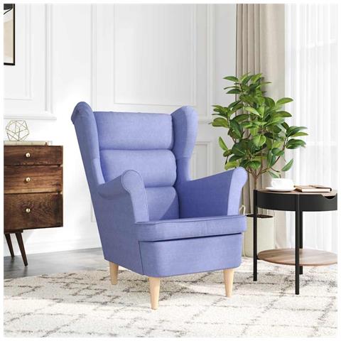 Poltrona Jeans Blu 74x84x100 Cm Tessuto - Foto 3
