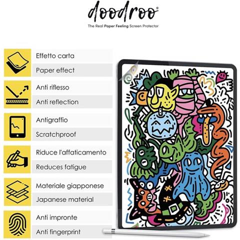 Pellicola Ipad Pro 12.9'' Con Home Doodroo - 2 Pezzi, Effetto Carta Reale - Foto 4