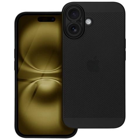 Custodia Back Cover Shell Rigida Antiscivolo Traforata Per Apple Iphone 16 Plus Black - Foto 1
