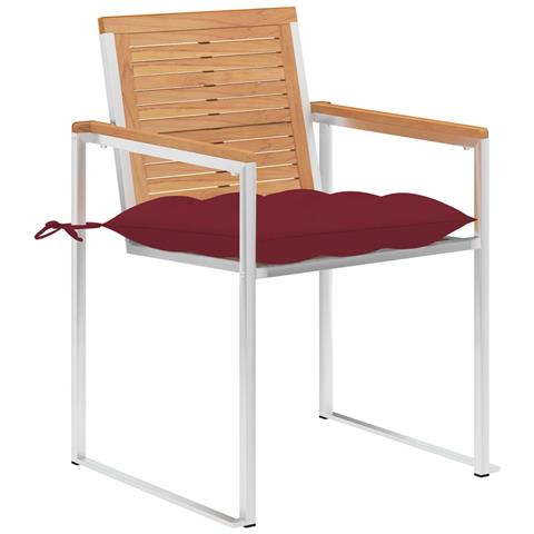 Sedie Da Giardino Con Cuscini 4 Pz In Legno Massello Di Teak - Foto 1