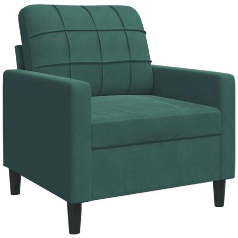 Poltrona Verde Scuro 60 Cm Velluto - Foto 1