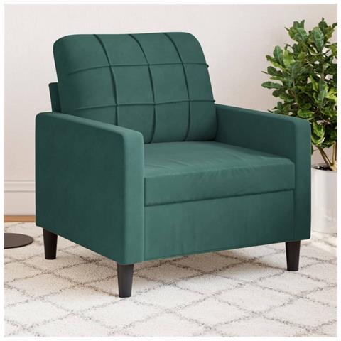 Poltrona Verde Scuro 60 Cm Velluto - Foto 8