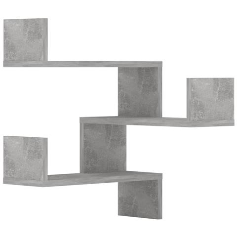 Scaffali Angolari Muro 2pz Grigio Cemento 40x40x50 Multistrato - Foto 1