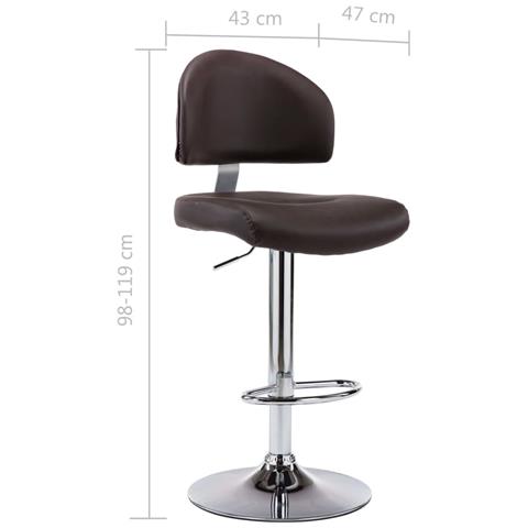 Sgabello Da Bar Marrone In Similpelle - Foto 7