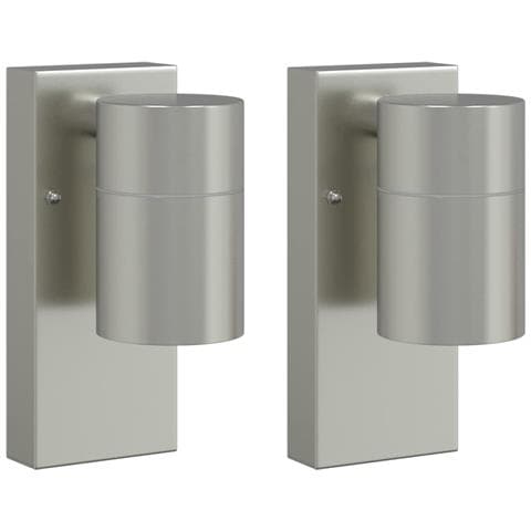 Lampade da parete esterne 2 pz Acciaio inox Argento IP44 - Foto 1