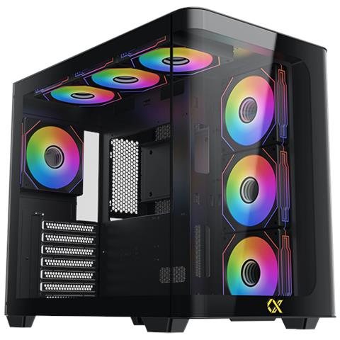 Pano RGB E-ATX Case a Torre Media Con Pannelli di Vetro (Nero) - EN44069 / EN44250 - Foto 1
