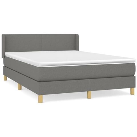 Giroletto a Molle con Materasso Grigio Scuro 140x200cm Tessuto - Foto 1