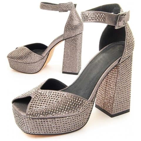 Scarpa Con Tacco Sandant Grigia Grigio Materiale Sintetico E Tessile - Foto 1