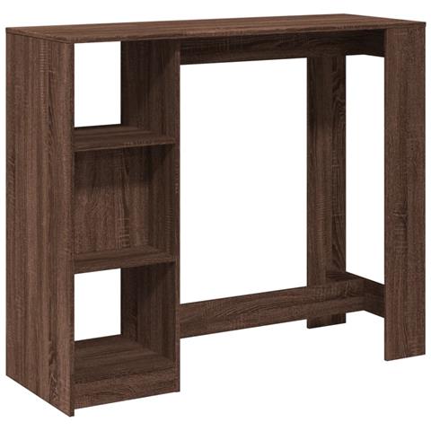 Tavolo Bar Ripiano Rovere Marrone 124x46x103,5 cm Multistrato - Foto 1