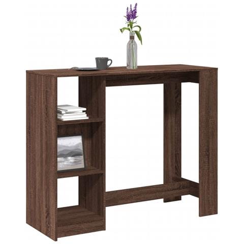 Tavolo Bar Ripiano Rovere Marrone 124x46x103,5 cm Multistrato - Foto 2
