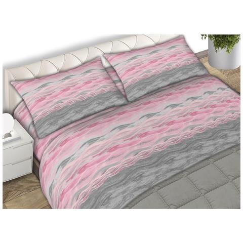 Completo Lenzuola Matrimoniale 100% Cotone Made Italy Disegno Pretty 1 Piazza E Mezza Rosa - Foto 1