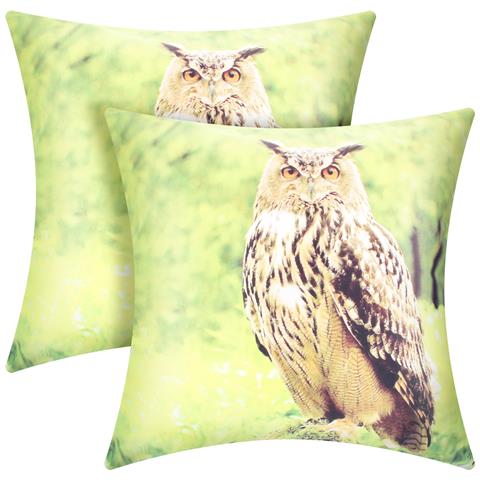 Set Di 2 Copricuscini 40x40 Cm Design Gufo - Foto 2