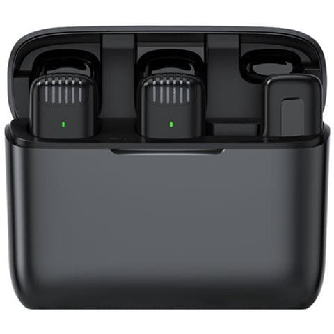 Microfono Lavalier Wireless Doppio Con Custodia Di Ricarica Per Registrazione Smartphone - Foto 1