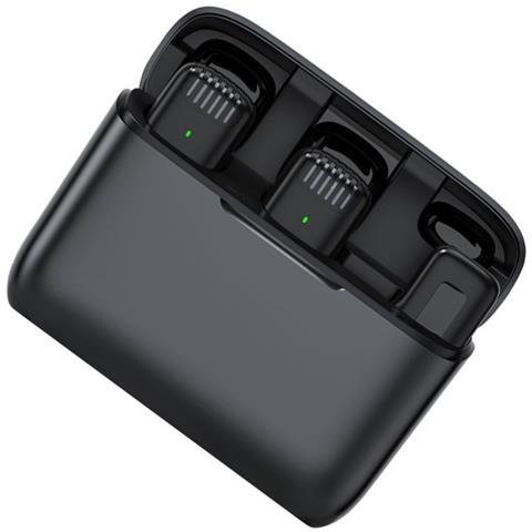 Microfono Lavalier Wireless Doppio Con Custodia Di Ricarica Per Registrazione Smartphone - Foto 2