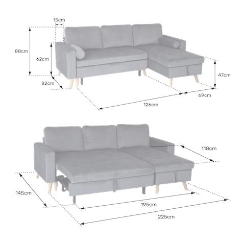 Jamesdivano Letto Angolare A 3 Posti In Velluto Terracotta - Foto 2