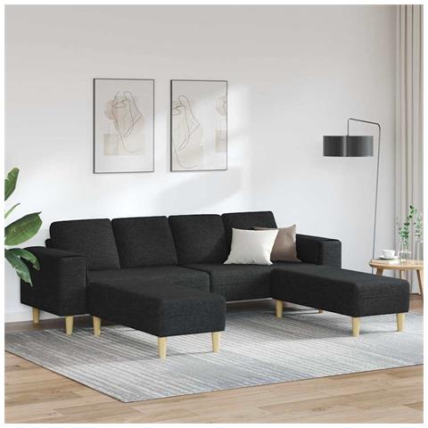 Set di divani 3 pcs Nero Tessuto - Foto 2