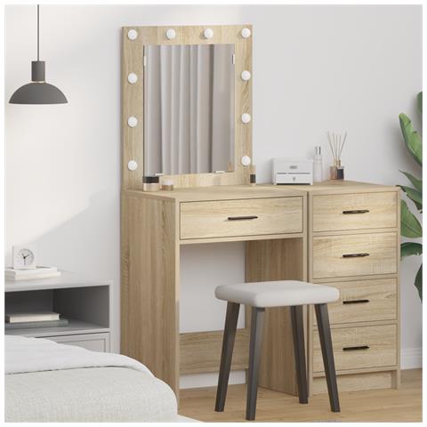 Toeletta con luci LED Rovere Sonoma 50x41x135 cm - Foto 2