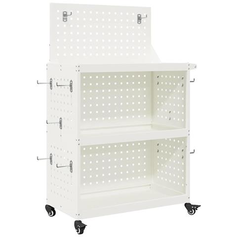 Carrello per Attrezzi con lo scaffale Bianco 65 x 35 x 111 cm - Foto 1