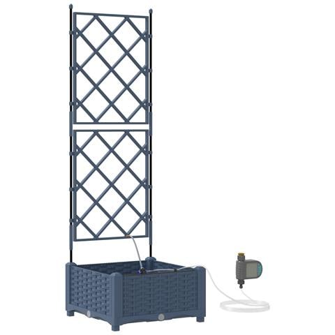 Vasi da giardino Grigio 40 x 40 x 126 cm Acciaio - Foto 1