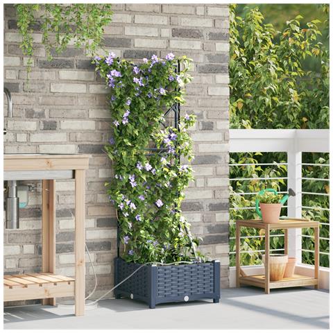 Vasi da giardino Grigio 40 x 40 x 126 cm Acciaio - Foto 2