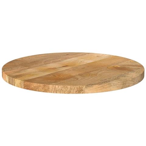 Piano per Tavolo Ø 60x3,8 cm Rotondo in Legno Massello di Mango - Foto 2