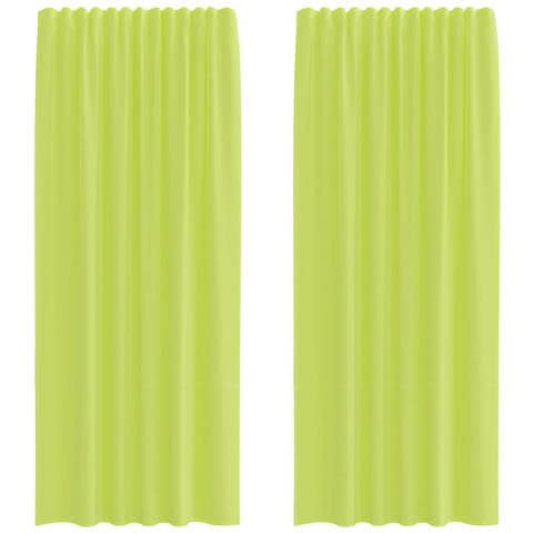 Tende in Voile con Tasche per Aste 2 pz Verde Mela - Foto 1