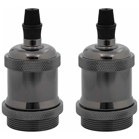 Portalampade 2 pz Nero Lucido E27 - Foto 1