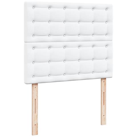 Struttura Letto Pouf con Materasso Bianco 120x190 cm Similpelle - Foto 9