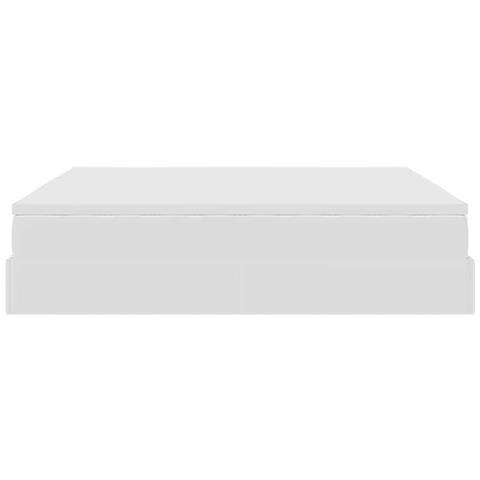 Struttura Letto Pouf con Materassi Bianco 200x200 cm Similpelle - Foto 9