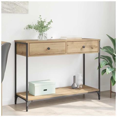 Tavolo consolle Rovere artigianale 100 x 34,5 x 75 cm - Foto 2