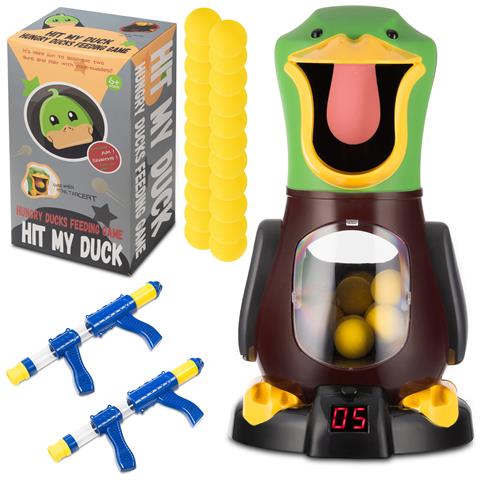 Gioco arcade per bambini tiro al bersaglio Anatra Affamata + 2 pistole + 24 palline XXL - Foto 4