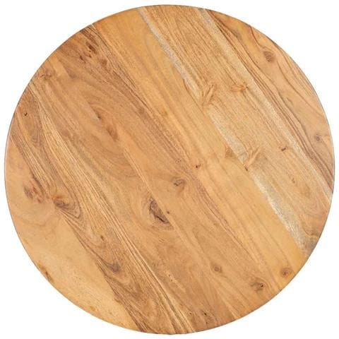 Tavolino Rotondo In Legno Di Mango Naturale E Ferro 59x59x33h Cm - Foto 5