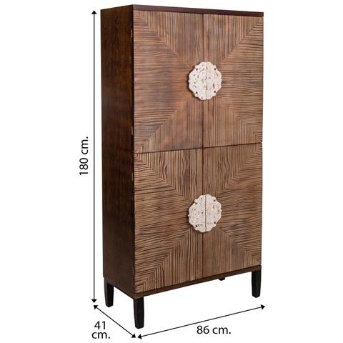 Armadio In Legno Marrone 86x41x180h - Foto 7