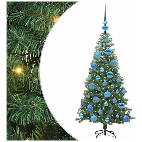 Albero di Natale con 150 LED con supporto Verde 120 cm PVC - Foto 1