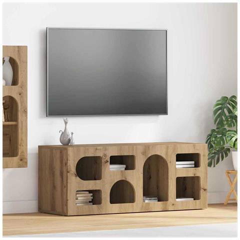 Mobile TV Rovere artigianale 100 x 35 x 40 cm Legno multistrato - Foto 2