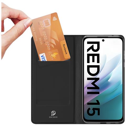 Cover per Redmi 15 4G (EU) (171mm) - Pelle /PU, Nero - Foto 4