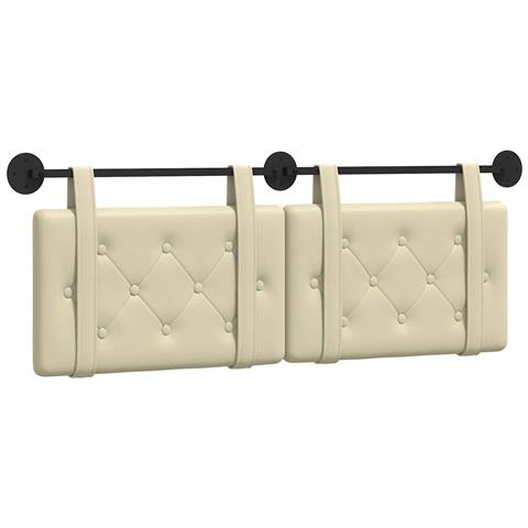Testata appesa Crema 150 x 55 x 5 cm Pelle Sintetica - Foto 1