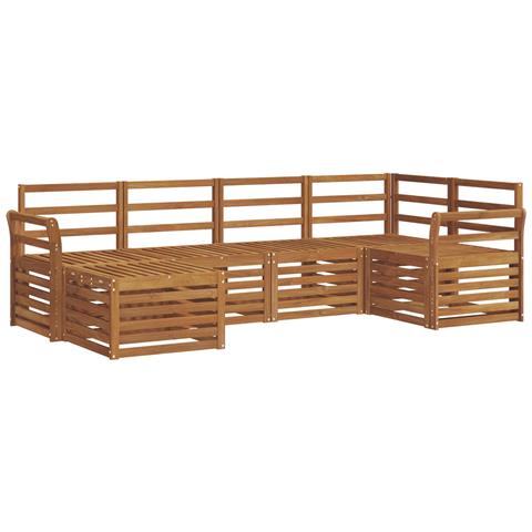 Set divani 6 pcs Naturale Legno di Acacia Massello - Foto 1