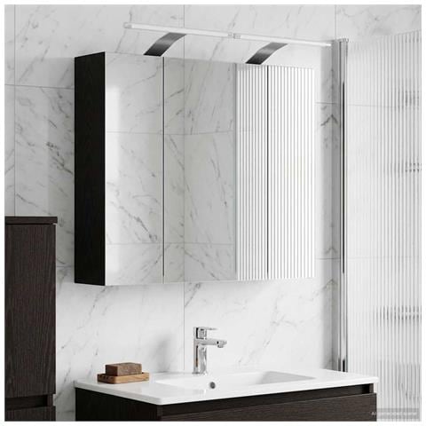 Mobiletto per specchio da bagno Rovere Nero 60 x 14,5 x 50 cm - Foto 2
