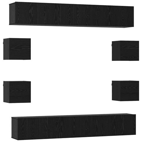 Set mobile TV 10 pcs 180 x 30 x 30 cm Rovere Nero - Foto 1