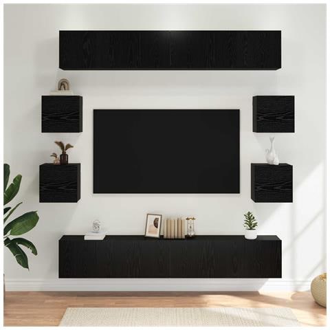 Set mobile TV 10 pcs 180 x 30 x 30 cm Rovere Nero - Foto 2