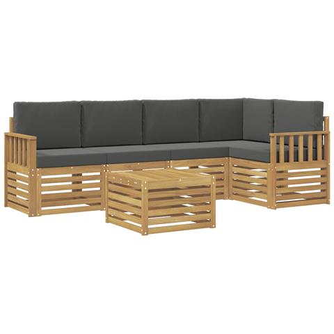 Set di divani da esterno 6 pcs Bianco e Antracite - Foto 1