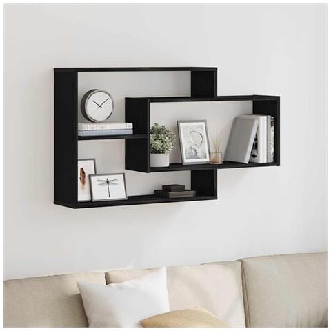 Mensola da parete Rovere Nero 104x20x58,5 cm in Legno Multistrato - Foto 2