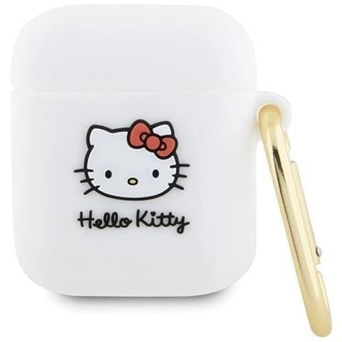 Custodia 3d In Silicone Hello Kitty Per Airpods 1/2 - Bianca - Foto 3